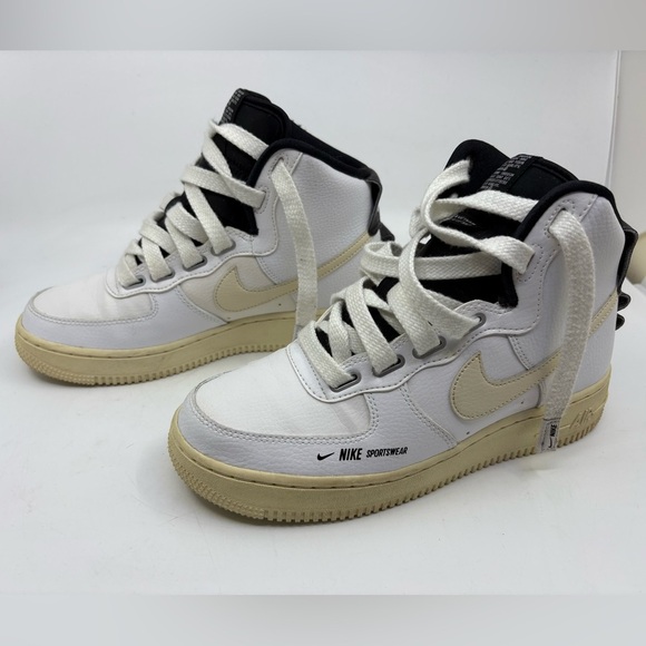 Nike Air Force 1 High Utility Retro White Black Cream AJ7311-100 Women's size 8 - Picture 6 of 13